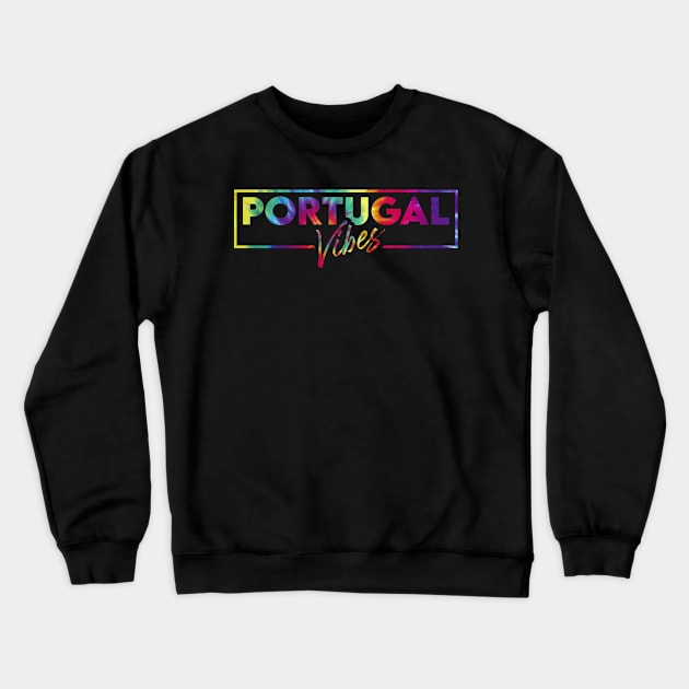 Portugal vacay vibes tie dye art Crewneck Sweatshirt by SerenityByAlex